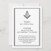 Invitation au dîner Freemason, Masonic Personnalis (Dos)