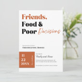 Invitation au dîner Friendsgiving (Debout devant)