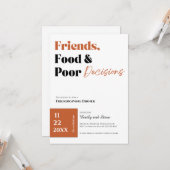 Invitation au dîner Friendsgiving (Devant/Arrière en situation)