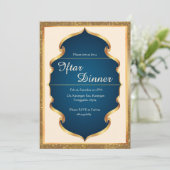 Invitation au dîner Iftar bleu royal et or (Debout devant)