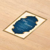 Invitation au dîner Iftar bleu royal et or (Poser)