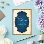 Invitation au dîner Iftar bleu royal et or (Insitu (Mariage))