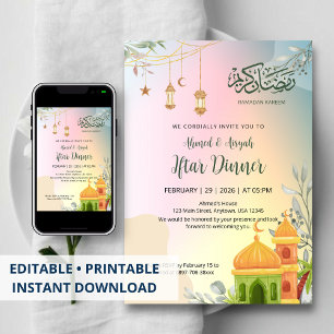 Invitation au dîner Iftar de la mosquée à dégradé