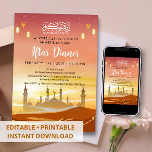 Invitation au dîner Iftar du Ramadan dans le déser
