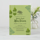 Invitation au dîner Iftar Ramadan Islamique Vert (Debout devant)