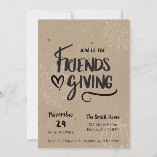 Invitation au dîner Kraft Friendsgiving (Devant)