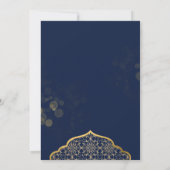 Invitation au dîner moderne d'Iftar Blue Gold (Dos)