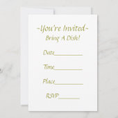 Invitation au dîner Potluck (Dos)