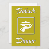 Invitation au dîner Potluck (Devant / Derrière)