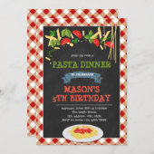 Invitation au dîner Spaghetti (Devant / Derrière)