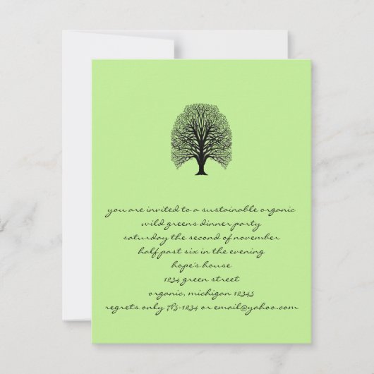 Invitation au dîner Tree Swirl (Devant)