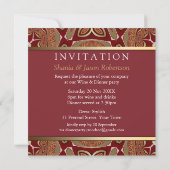 Invitation au dîner tribal Red+Gold Modern (Dos)