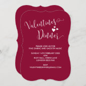 Invitation au dîner Whimsical de Saint-Valentin (Devant / Derrière)