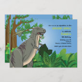 Invitation au dinosaure de la forêt T-Rex (Devant / Derrière)