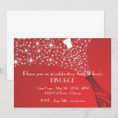 Invitation au Divorce Champagne Rouge et Blanc (Devant / Derrière)