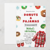 Invitation au donut de pyjama de Noël (Devant / Derrière)