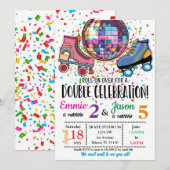 Invitation au Double Célébration de Disco de Patin (Devant / Derrière)