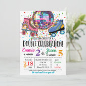 Invitation au Double Célébration de Roller Skating (Debout devant)