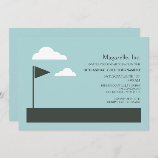 Invitation au drapeau de golf (Devant / Derrière)