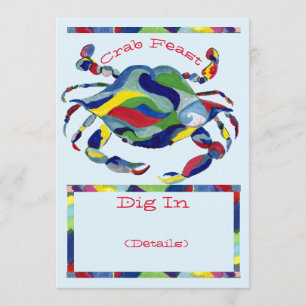 Invitation au festin de crabe aquarelle capricieus
