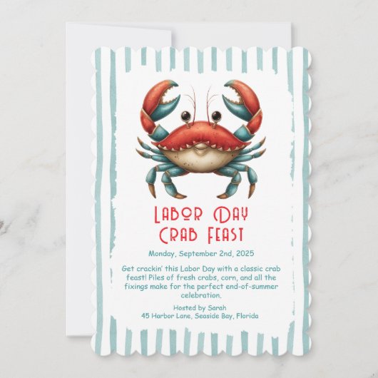 Invitation au festin de crabes de la fête du Trava (Devant)