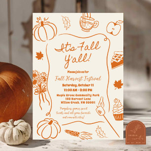 Invitation au festival d'automne dessiné à la main