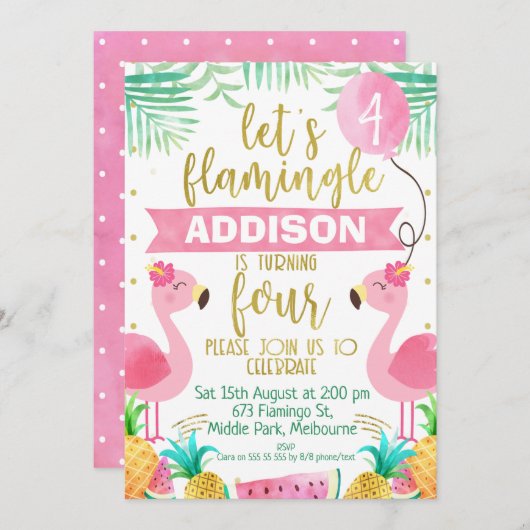 Invitation au flamant quatrième anniversaire des f (Devant / Derrière)