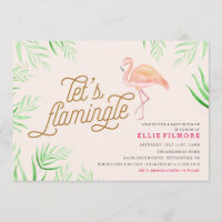 INVITATION AU FLAMANT ROSE DE BABY SHOWER FLAMINGL