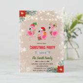 Invitation au flamant rose et aux grelots de Noël (Debout devant)
