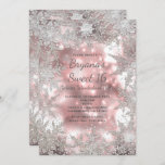 Invitation au Flocon de neige de Pink Silver Winte<br><div class="desc">Invitation de Flocon de neige Pink Silver Winter Wonderland. Customisez pour tout événement.</div>