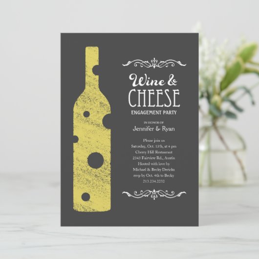 Invitation au fromage et au vin - Autre libellé (Debout devant)