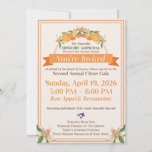 Invitation au Gala des Agrumes 2026 (Devant)