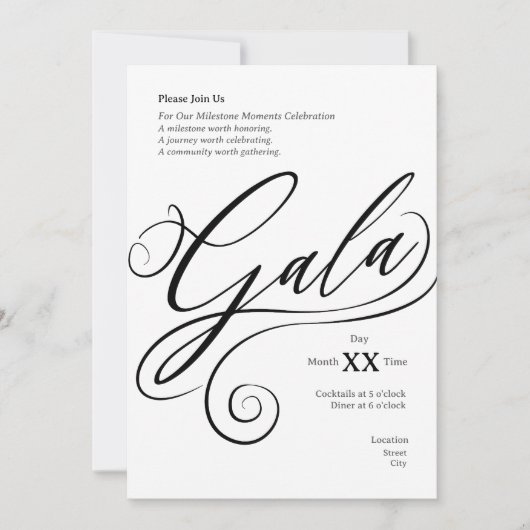 Invitation au gala du jalon (Devant)