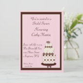 Invitation au gâteau Brown rose (Debout devant)