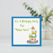 Invitation au gâteau d'anniversaire (Debout devant)