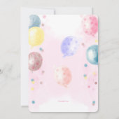 Invitation au gâteau d'anniversaire en aquarelle (Dos)