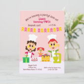Invitation au gâteau d'anniversaire pour les deux (Debout devant)