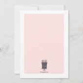 Invitation au gâteau d'anniversaire rose de la col (Dos)