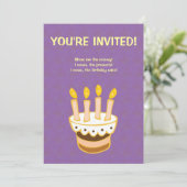 Invitation au gâteau de fête d'anniversaire (Debout devant)