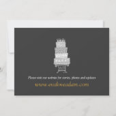 Invitation au gâteau noir classique Mariage (Dos)