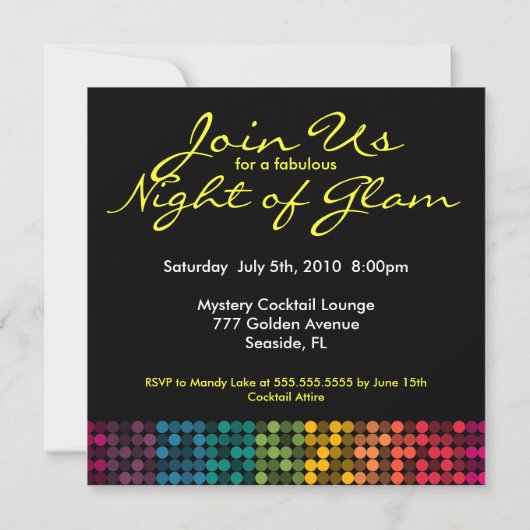 Invitation au Glam arc-en-ciel (Dos)