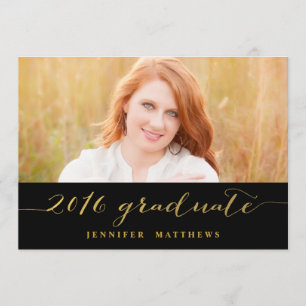Invitation au Gold Glamor Photo 2016 Graduation Pa