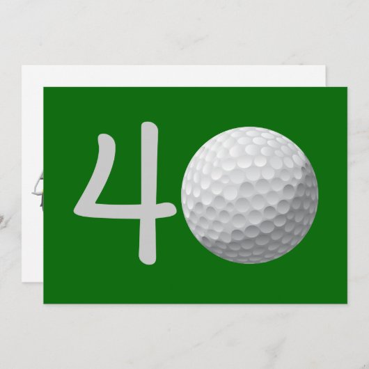 Invitation au golf 40e anniversaire de golf (Devant / Derrière)