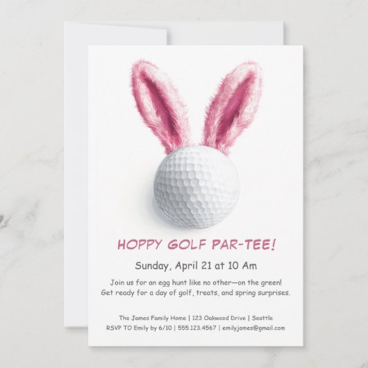 Invitation au golf de Pâques Par-TEE (Devant)