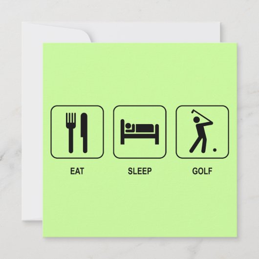 Invitation au golf Eat Sleep (Devant)