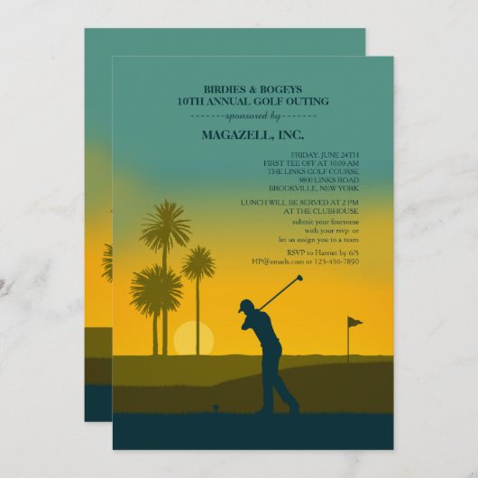 Invitation au golf matinal (Devant / Derrière)