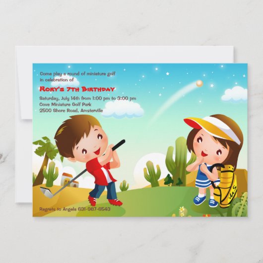 Invitation au golf pour enfants (Devant)