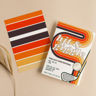 Invitation au golf rétro Hit and Giggle