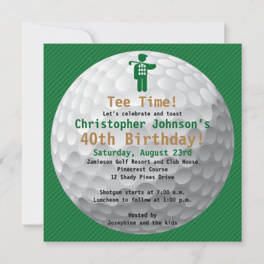 Invitation au Golfball Green Gold Golf (Devant)