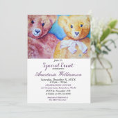 INvitation AU GOÛTER D'ENFANTS OURSON EN PELUCHE (Debout devant)